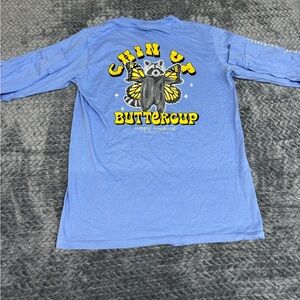 Simply Southern Light Blue Long Sleeve Girl’s Tee with Small Chest Logo